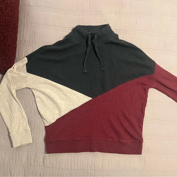 Pact Women's Tri-Color Cowl Neck Sweater - Picture 1 of 6